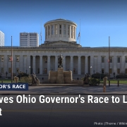 Fostoria News: Ohio Statehouse in Columbus, with headline: Cook Moves Ohio Governor's Race to Lean Democrat